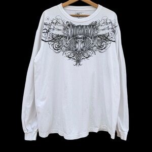 Vintage Y2K Hurley Long Sleeve T-Shirt White Size XL Surf Skate Grunge